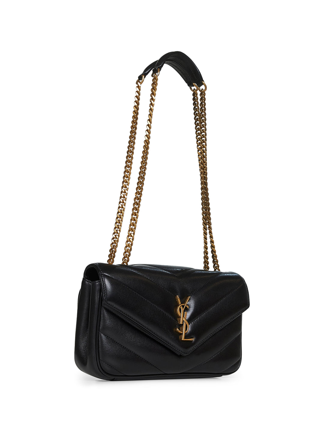 Saint Laurent Women Black Loulou Small Shoulder Bag