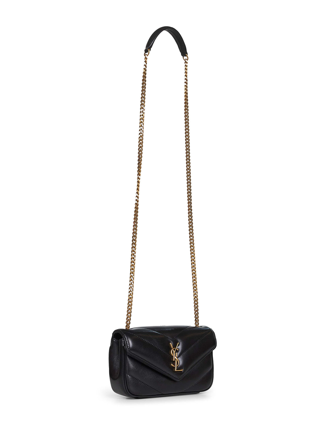 Saint Laurent Women Black Loulou Mini Crossbody Bag