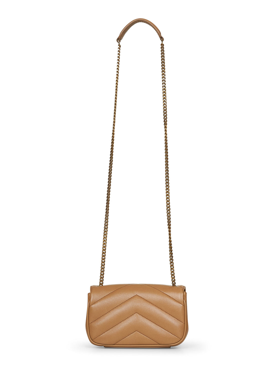 Saint Laurent Women Beige Loulou Mini Crossbody Bag