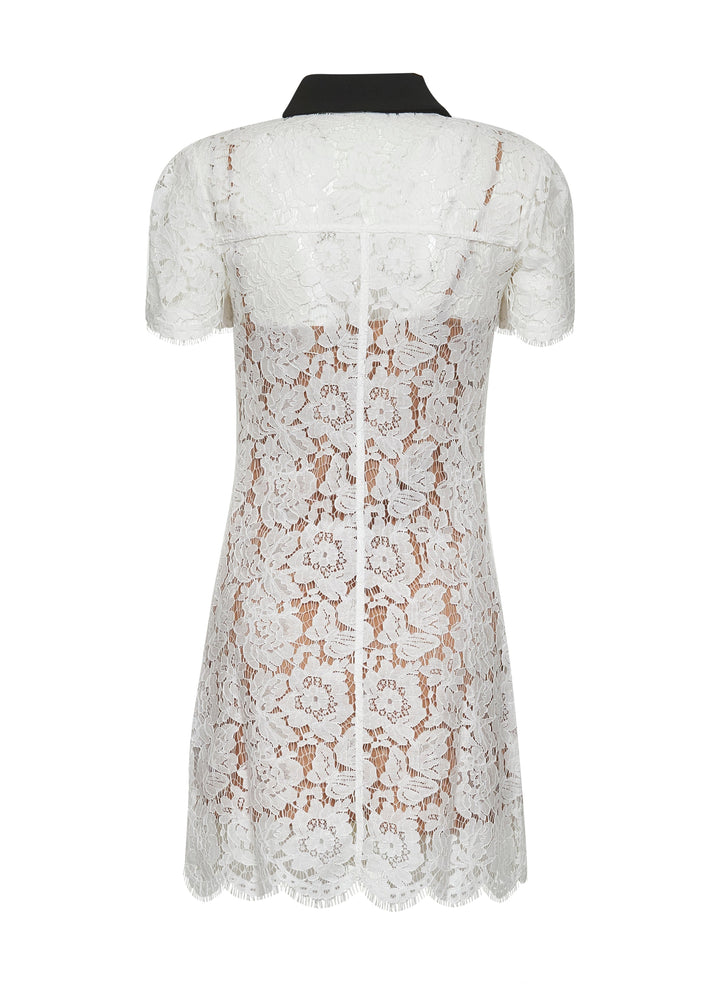 Self Portrait Women White Floral Lace Mini Dress