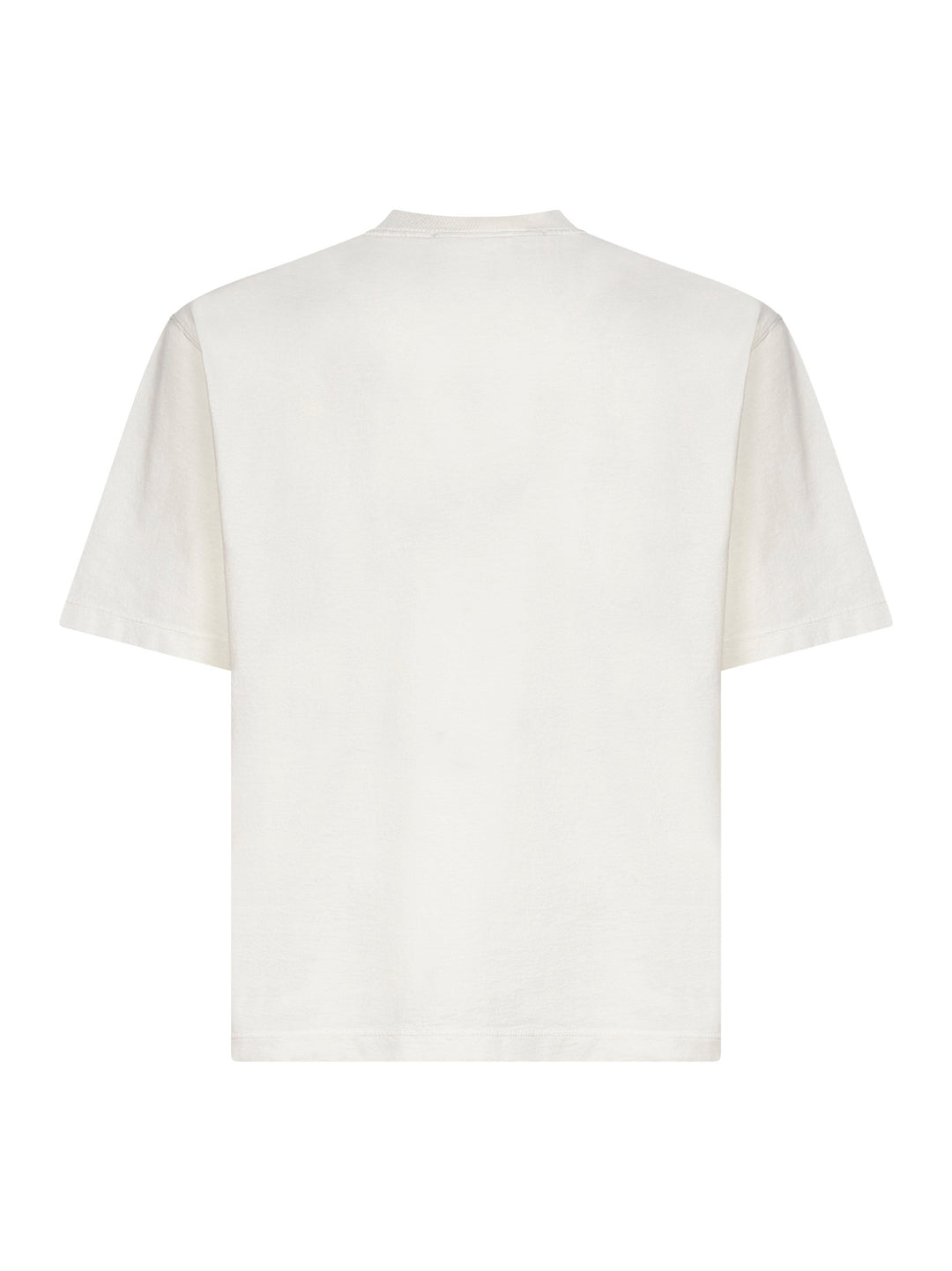 Stone Island Men Ivory Combed Organic Cotton Jersey T-Shirt