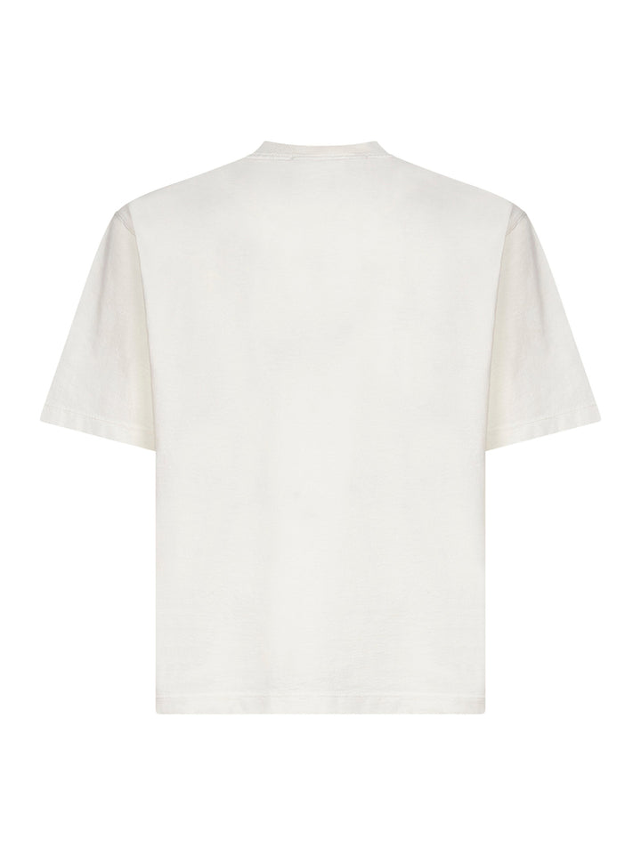 Stone Island Men Ivory Combed Organic Cotton Jersey T-Shirt