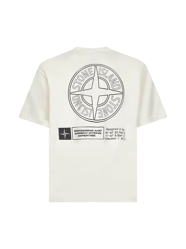 Stone Island Men Ivory Jersey Printed T-Shirt
