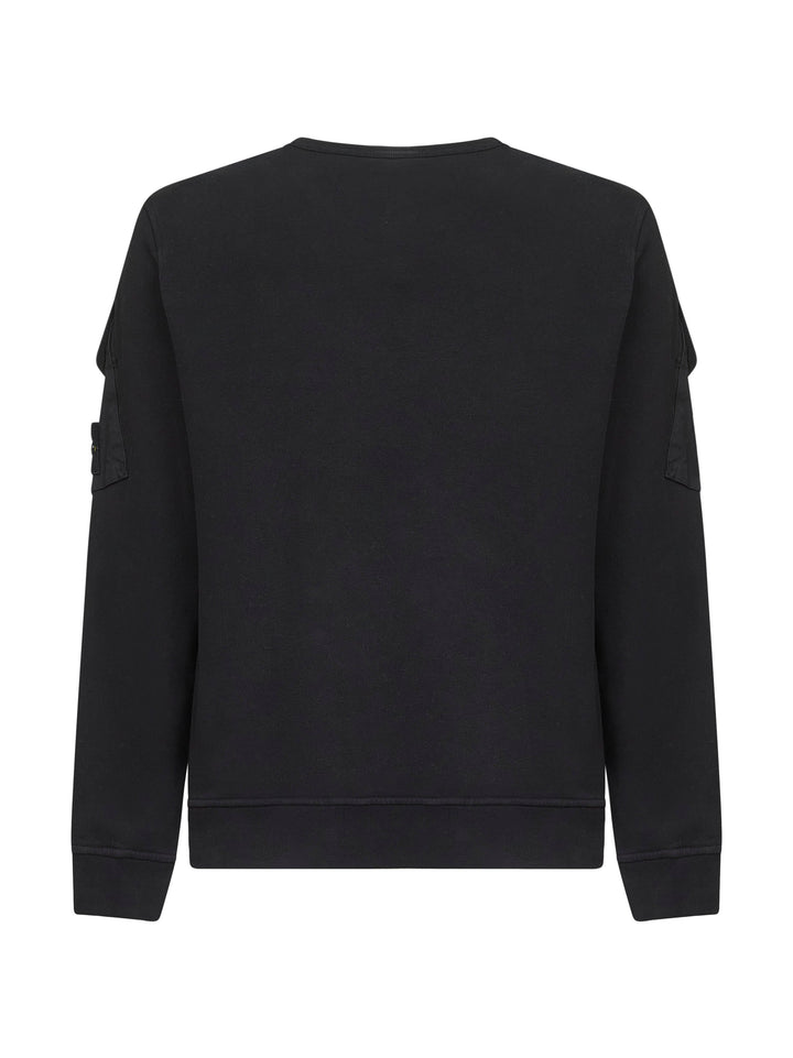 Stone Island Men Black Cotton Crewneck Sweatshirt