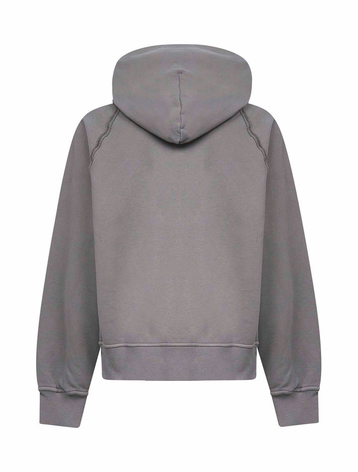 Stone Island Men Grey Brushed Organic Cotton Hoodie