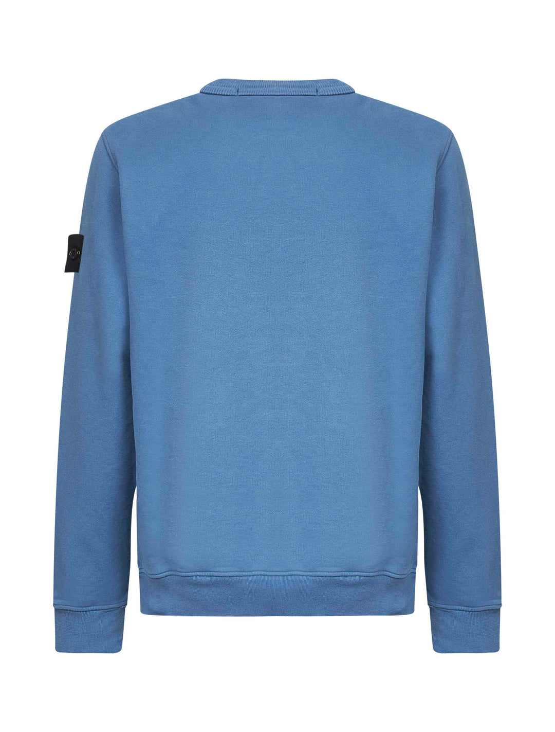 Stone Island Men Steel Blue Brushed Organic Cotton Crewneck Sweatshirt