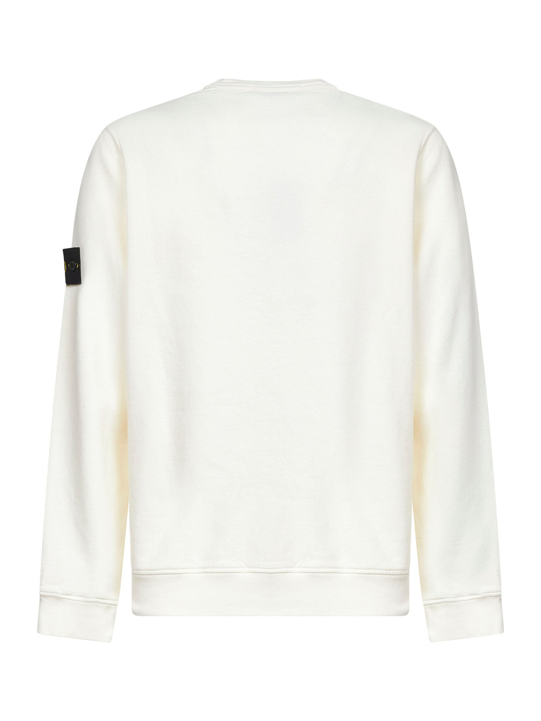 Stone Island Men Ivory Brushed Organic Cotton Crewneck Sweatshirt