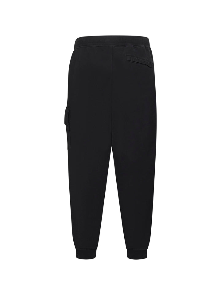 Stone Island Men Black Cotton Fleece Jogger Trousers