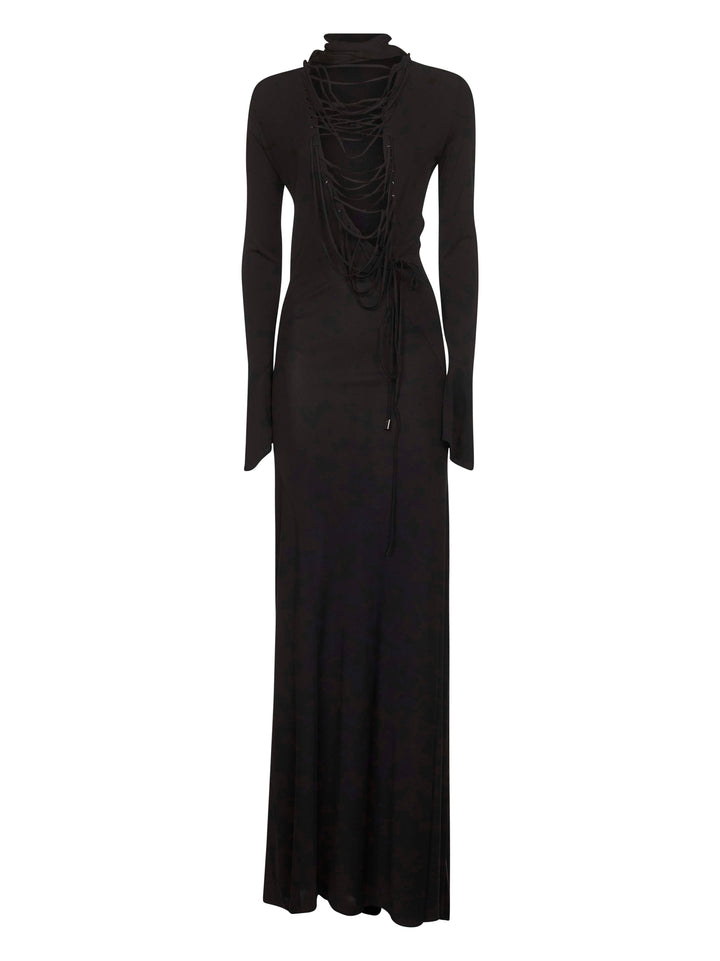 The Attico Women Black Viscose Crepe Long Dress