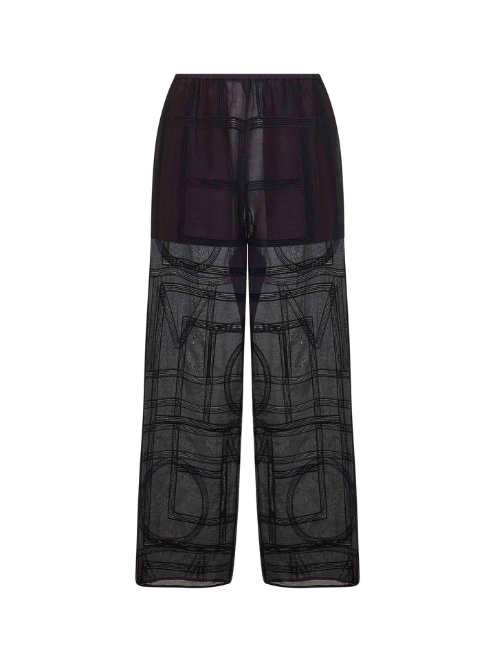 Toteme Women Black Monogram Crochet Pajama Trousers
