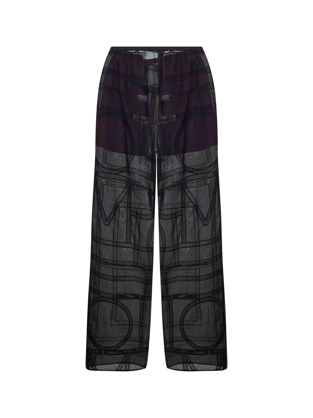 Toteme Women Black Monogram Crochet Pajama Trousers