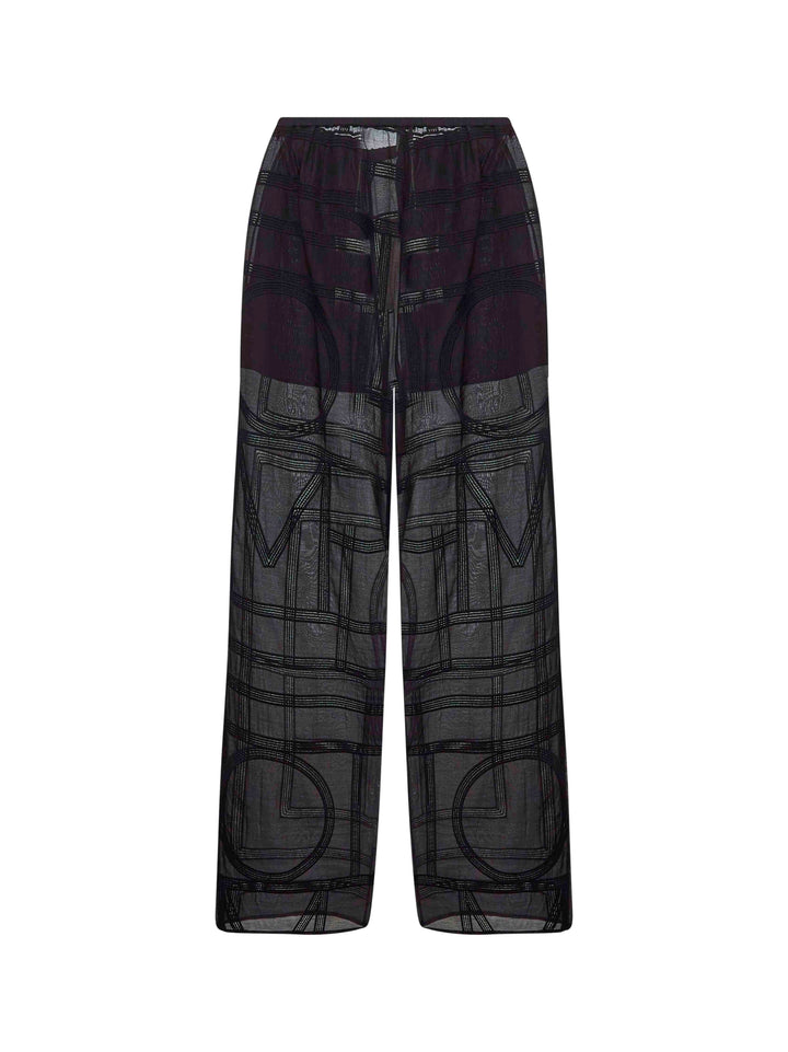 Toteme Women Black Monogram Crochet Pajama Trousers