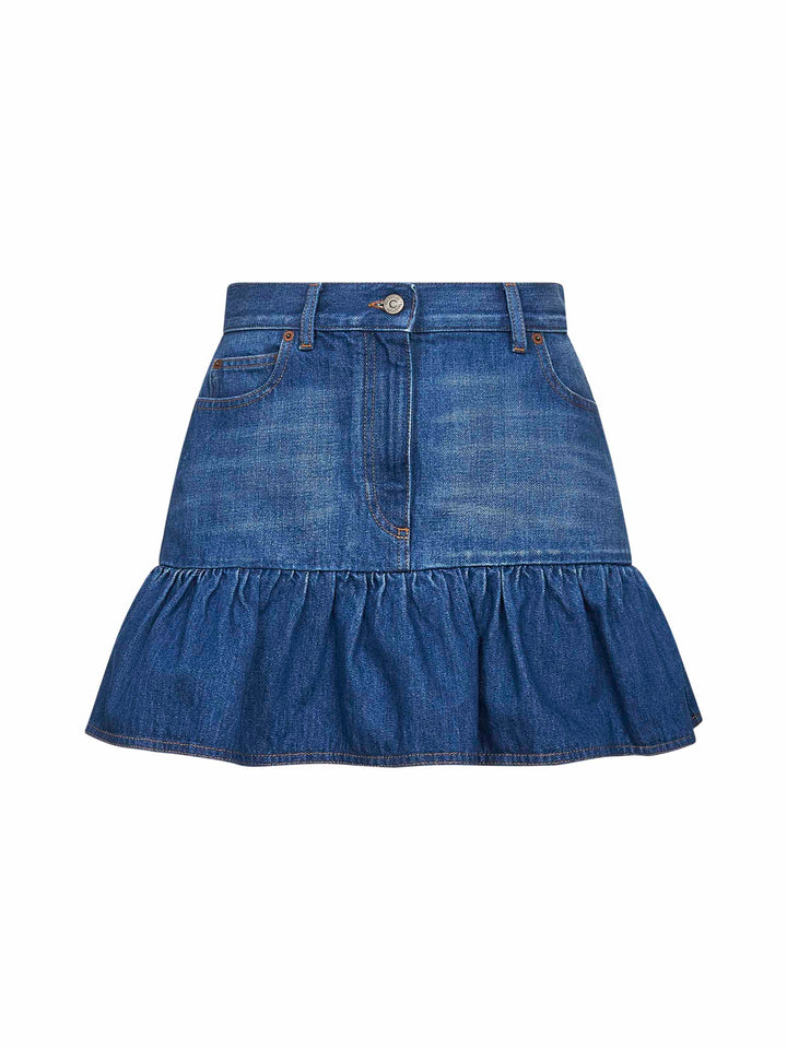 Valentino Women Blue Denim Mini Skirt