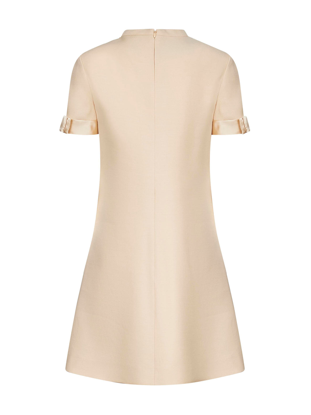 Valentino Women Beige Crepe Couture Short Dress With Bows