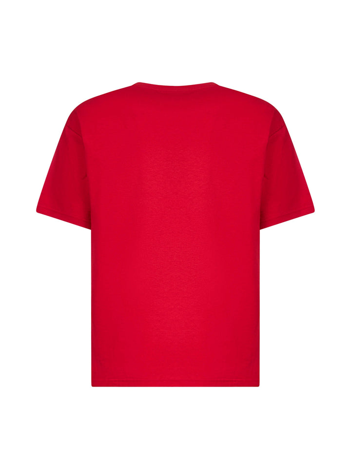 Valentino Men Red Cotton Le Chat De La Maison Print T-Shirt