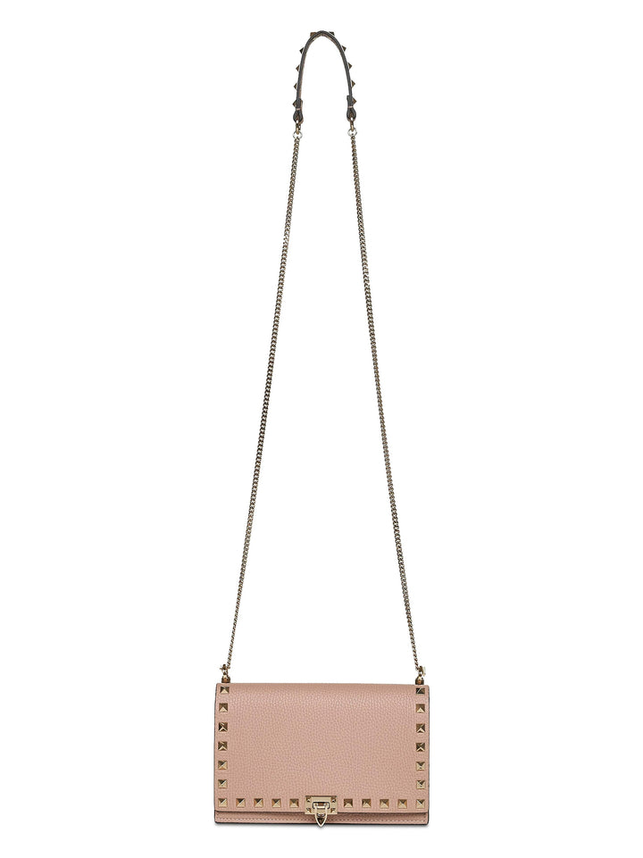Valentino Garavani Women Pink Rockstud Mini Bag With Chain