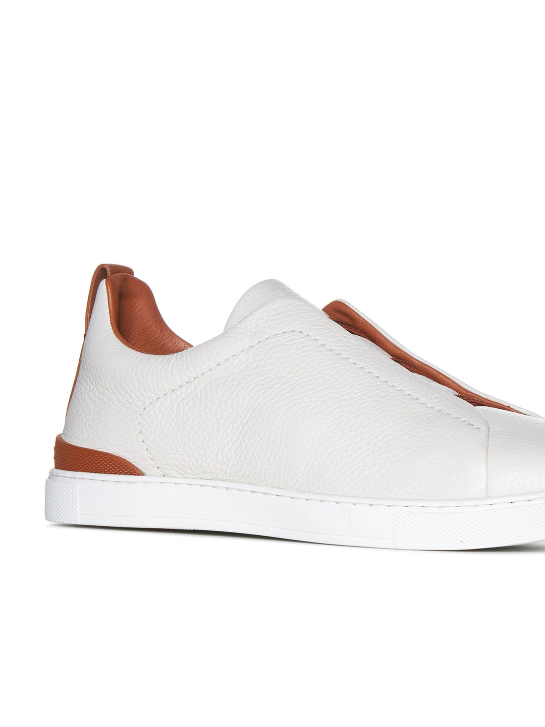 Zegna Men Triple Stitch™ Sneaker In Cream Deer Leather