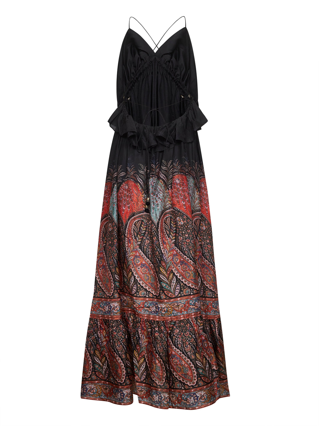 Zimmermann Women Black Paisley Silk Rhiannon Maxi Dress