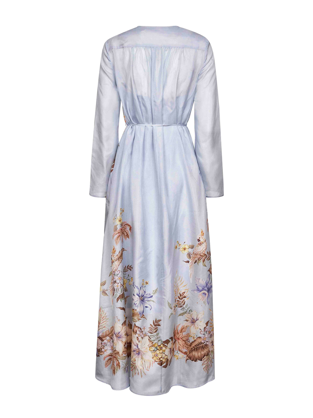 Zimmermann Women Powder Blue Multi Floral Silk Habotai Coco Maxi Dress