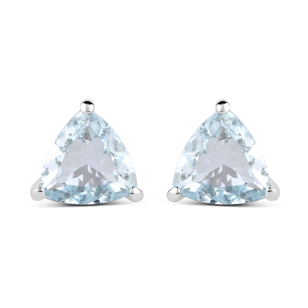 1.26 Carat Genuine Aquamarine .925 Sterling Silver Earrings