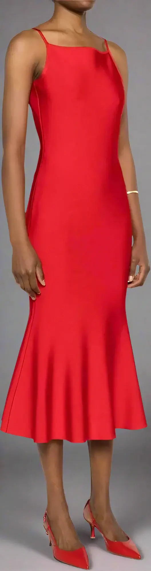 Alexander McQueen red Viscose Flared Knit Dress