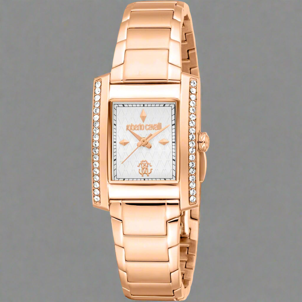 Roberto Cavalli women's gold tone sim diamond Watches
