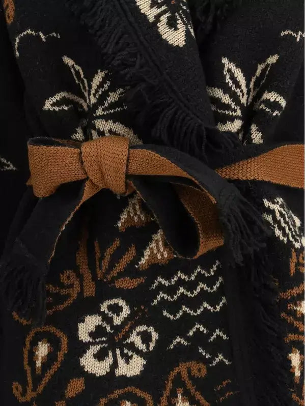 Close-up of a patterned fabric with a bow detail