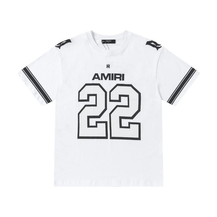 Amiri 22 White &amp; Black T-Shirt Without Collar