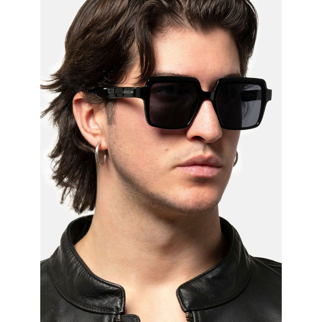 Black stylish Italian designed affordable sunglasses with UV protection.