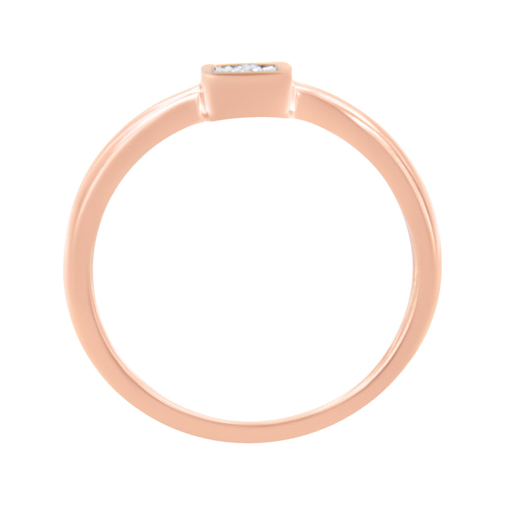 14K Rose Gold Plated .925 Sterling Silver 1/20 cttw Miracle Set Diamond Promise Ring (J-K Color, I1-I2 Clarity) - Size 6