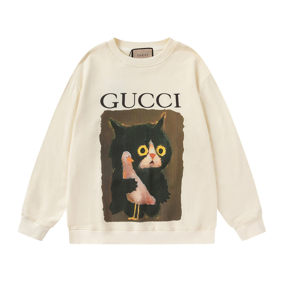 GUCCI Beige Cotton Jersey Sweatshirt New &amp; Authentic