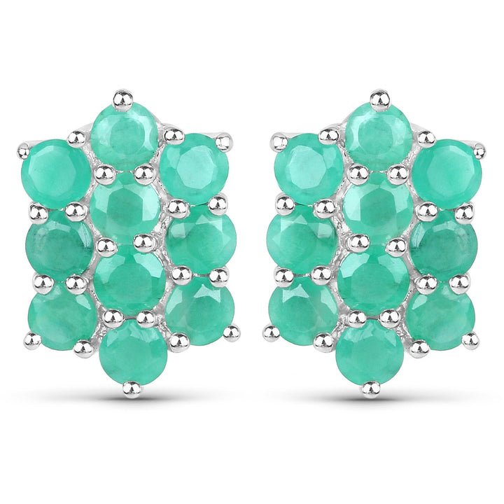 6.60 Carat Genuine Emerald .925 Sterling Silver 3 Piece Jewelry Set (Ring, Earrings, and Pendant w/ Chain)
