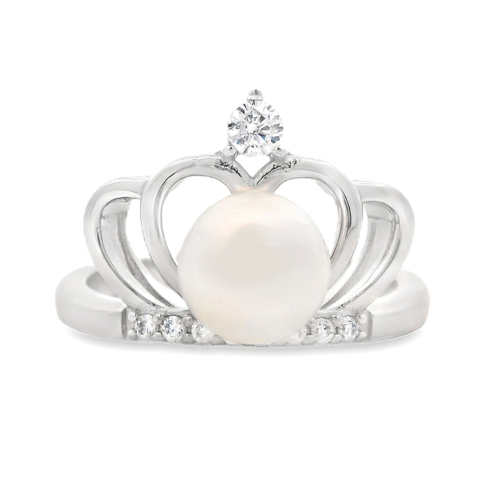FW Pearl Cubic Zirconium Ring Sterling Silver