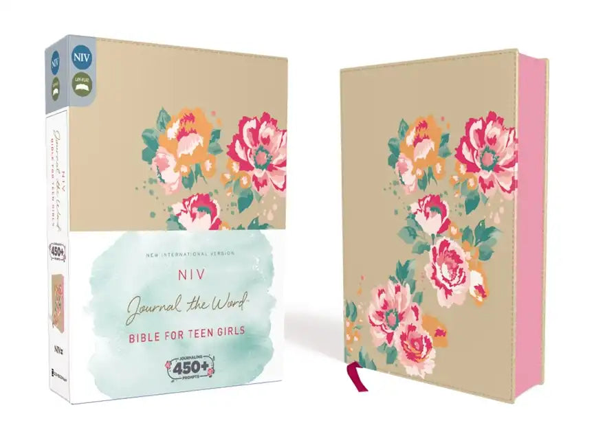 NIV, Journal the Word Bible for Teen Girls, Imitation Leather, Gold/Floral: Includes Hundreds of Journaling Prompts! - Hardcover