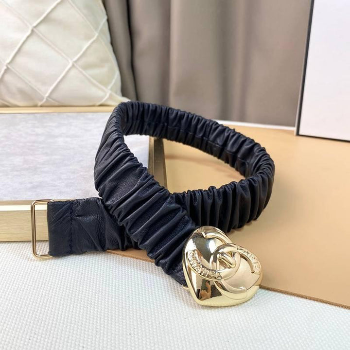 Chanel Calfskin CC Heart Coco In Love Women Belt &