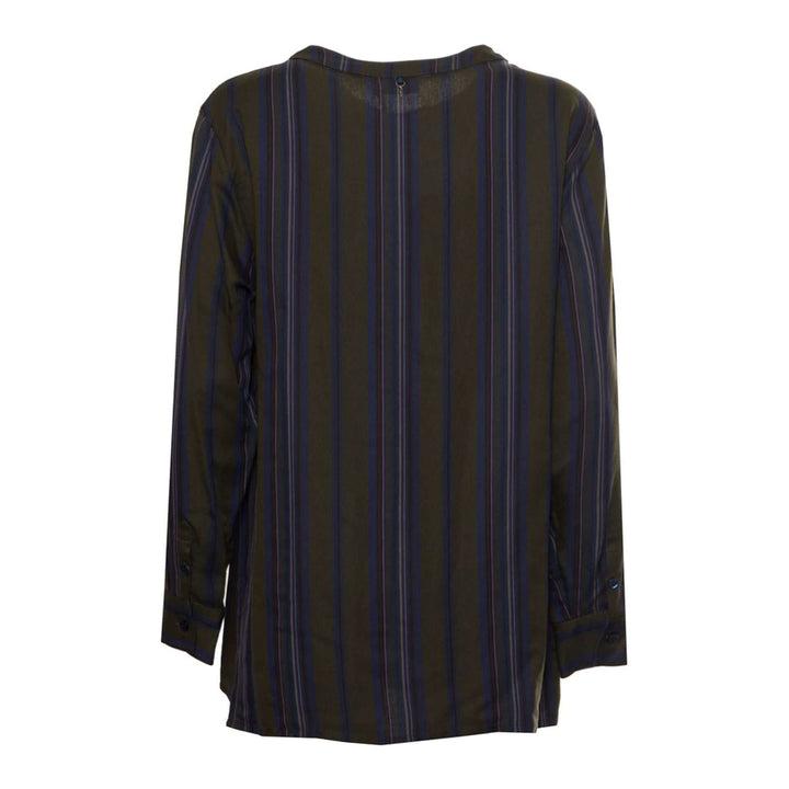Black and blue striped shirt on a white background