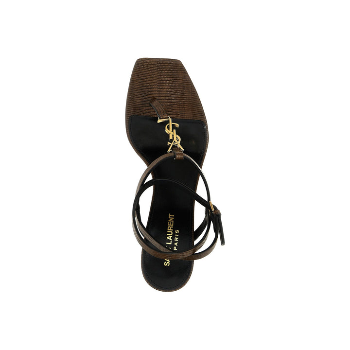 Saint Laurent Cassandra Leather Flip-Flop Sandals Women