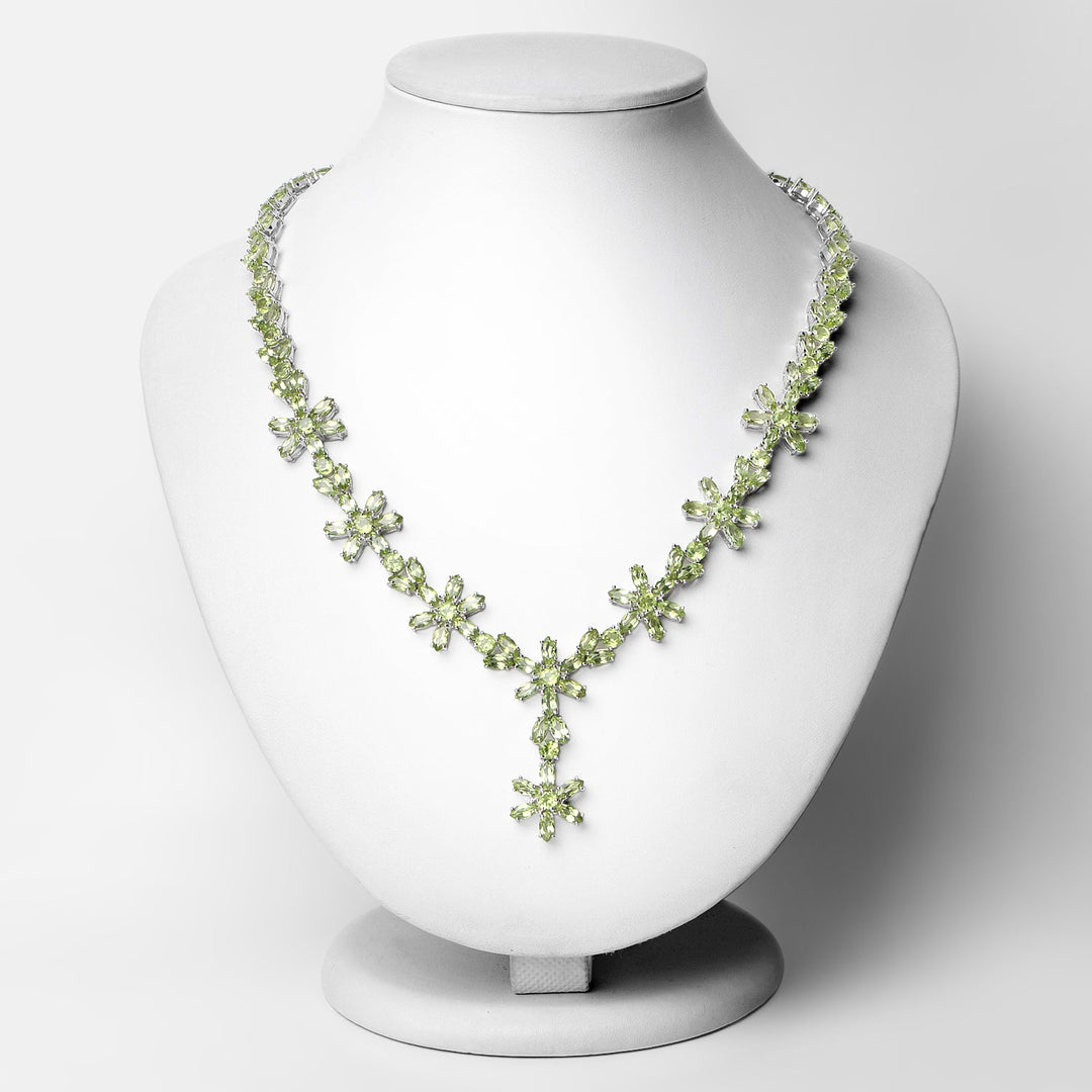 43.02 Carat Genuine Peridot .925 Sterling Silver Necklace