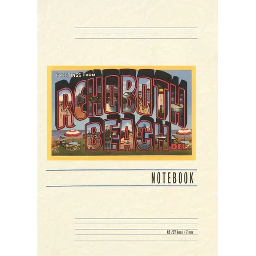 Vintage Lined Notebook Greetings from Rehoboth Beach - Paperback