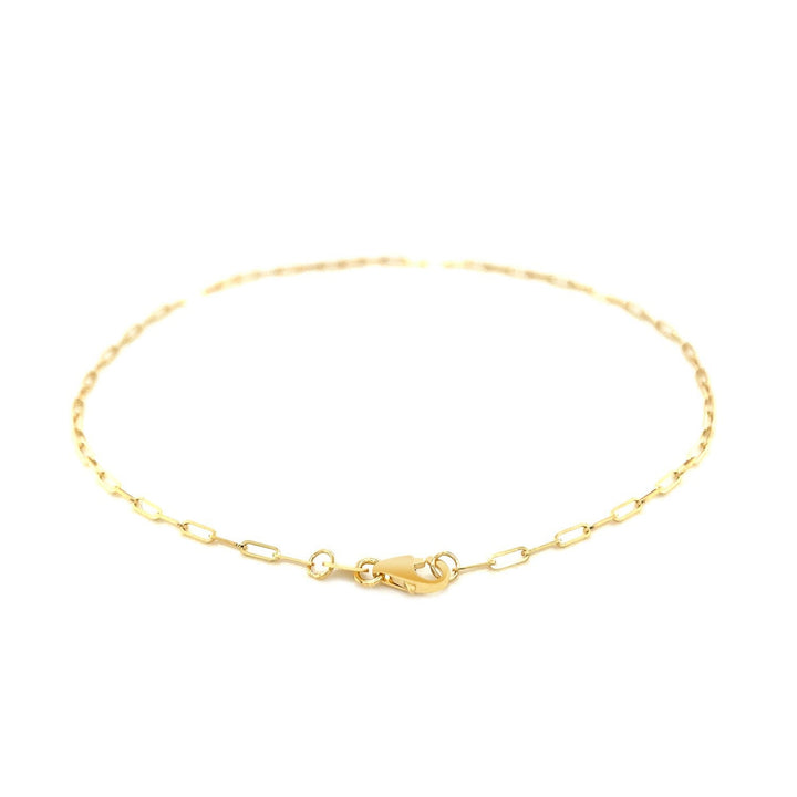 14K Yellow Gold Fine Paperclip Anklet (1.5mm)