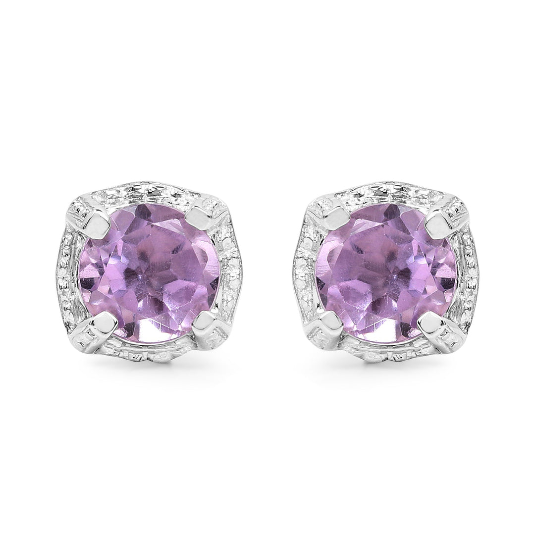 1.46 Carat Genuine Amethyst .925 Sterling Silver Earrings
