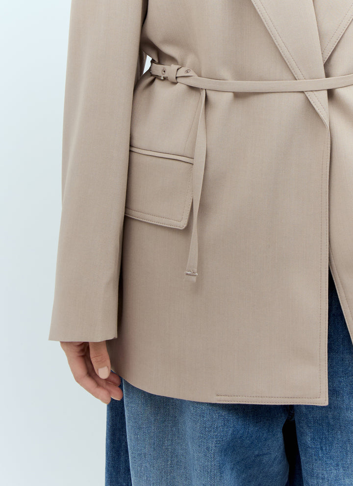 ACNE STUDIOS Acne Studios Acne Studios Acne S Peak Lapels Belted Blazer | Designer Sale | Designer Sale