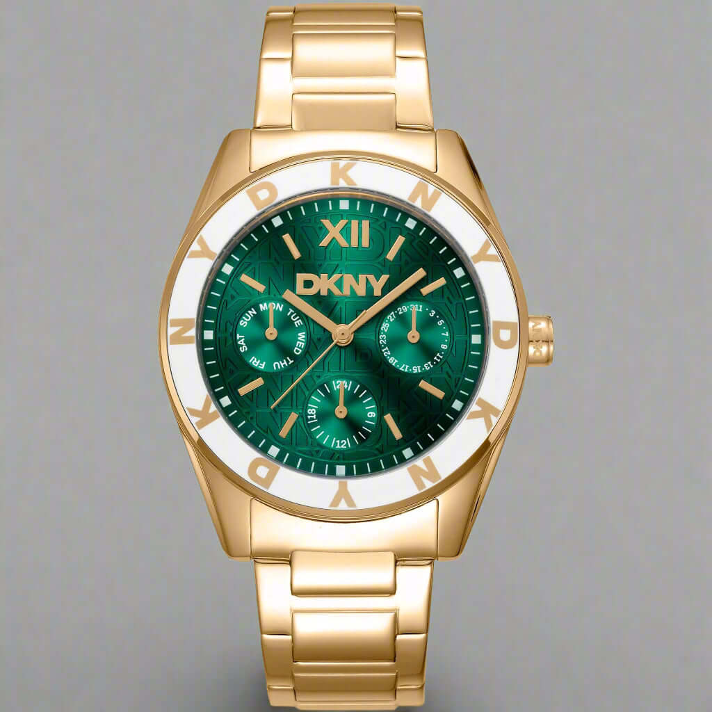 Assorted DKNY watches in various styles and finishes