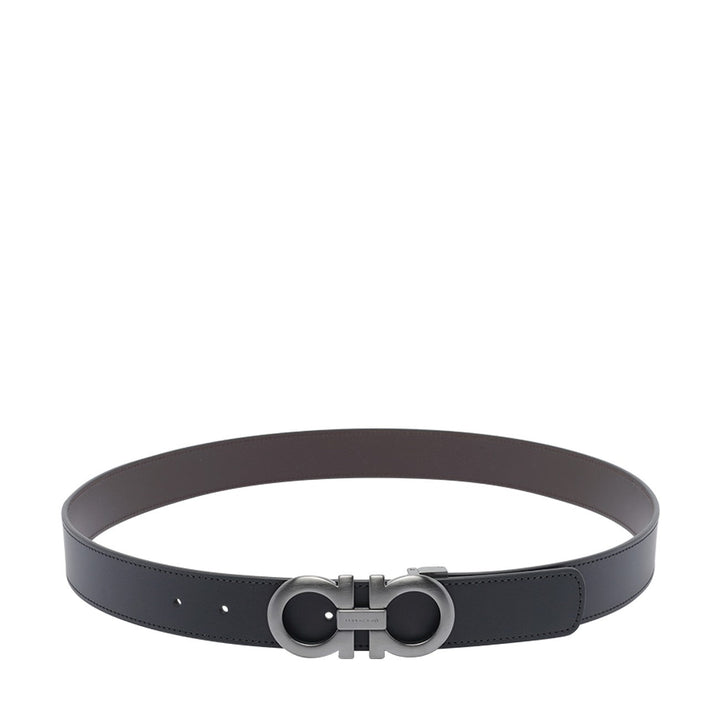 Ferragamo Men Adjustable And Reversible Double Gancini Belt