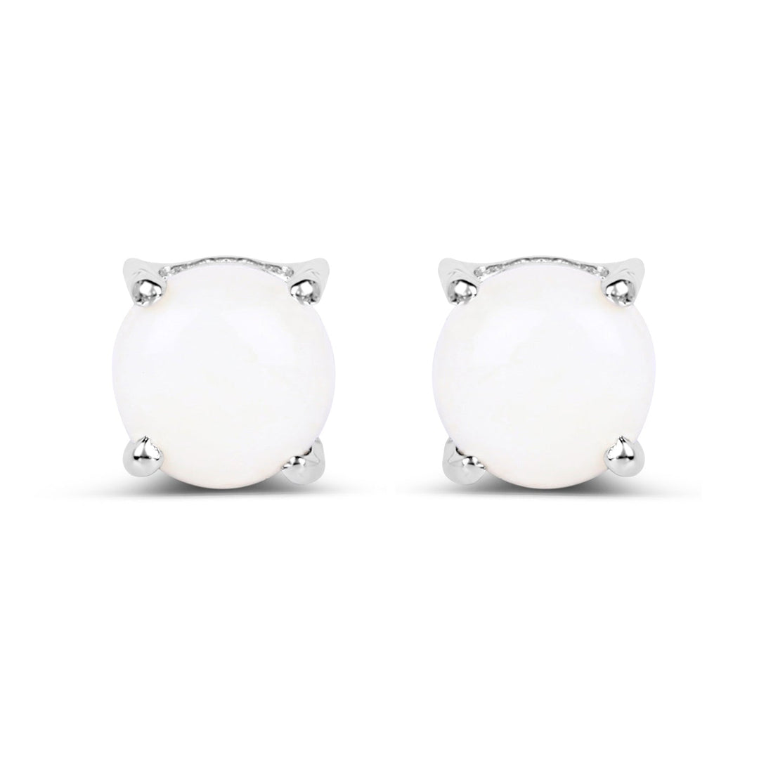 1.18 Carat Genuine Opal .925 Sterling Silver Earrings