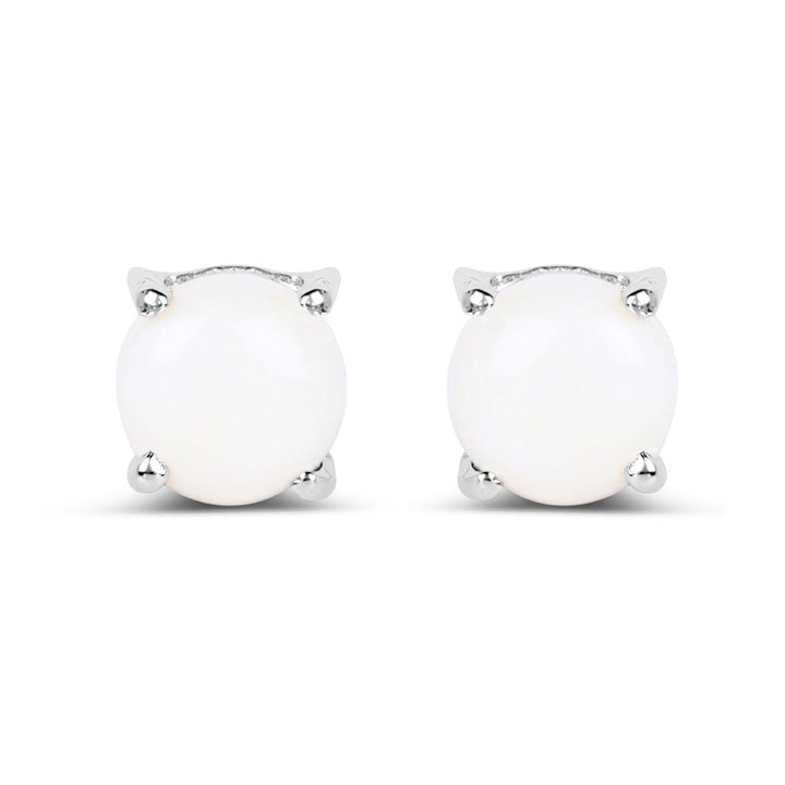 1.18 Carat Genuine Opal .925 Sterling Silver Earrings