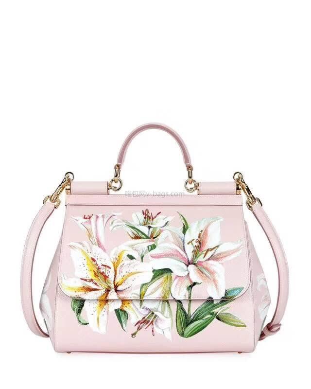Dolce &amp; Gabbana Small Sicily Lily Dauphine Leather Bag