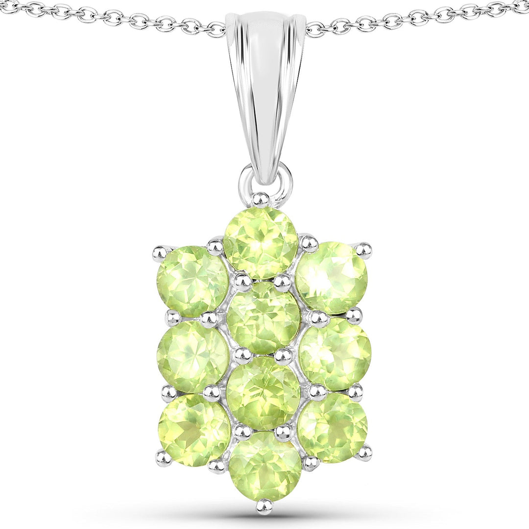 6.80 Carat Genuine Peridot .925 Sterling Silver 3 Piece Jewelry Set (Ring, Earrings, and Pendant w/ Chain)
