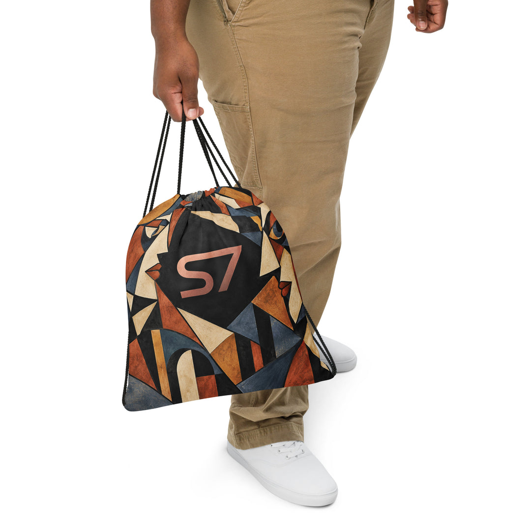 S7 FACETS | Unisex Cubist Art Drawstring Bag