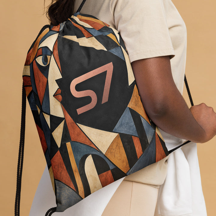 S7 FACETS | Unisex Cubist Art Drawstring Bag